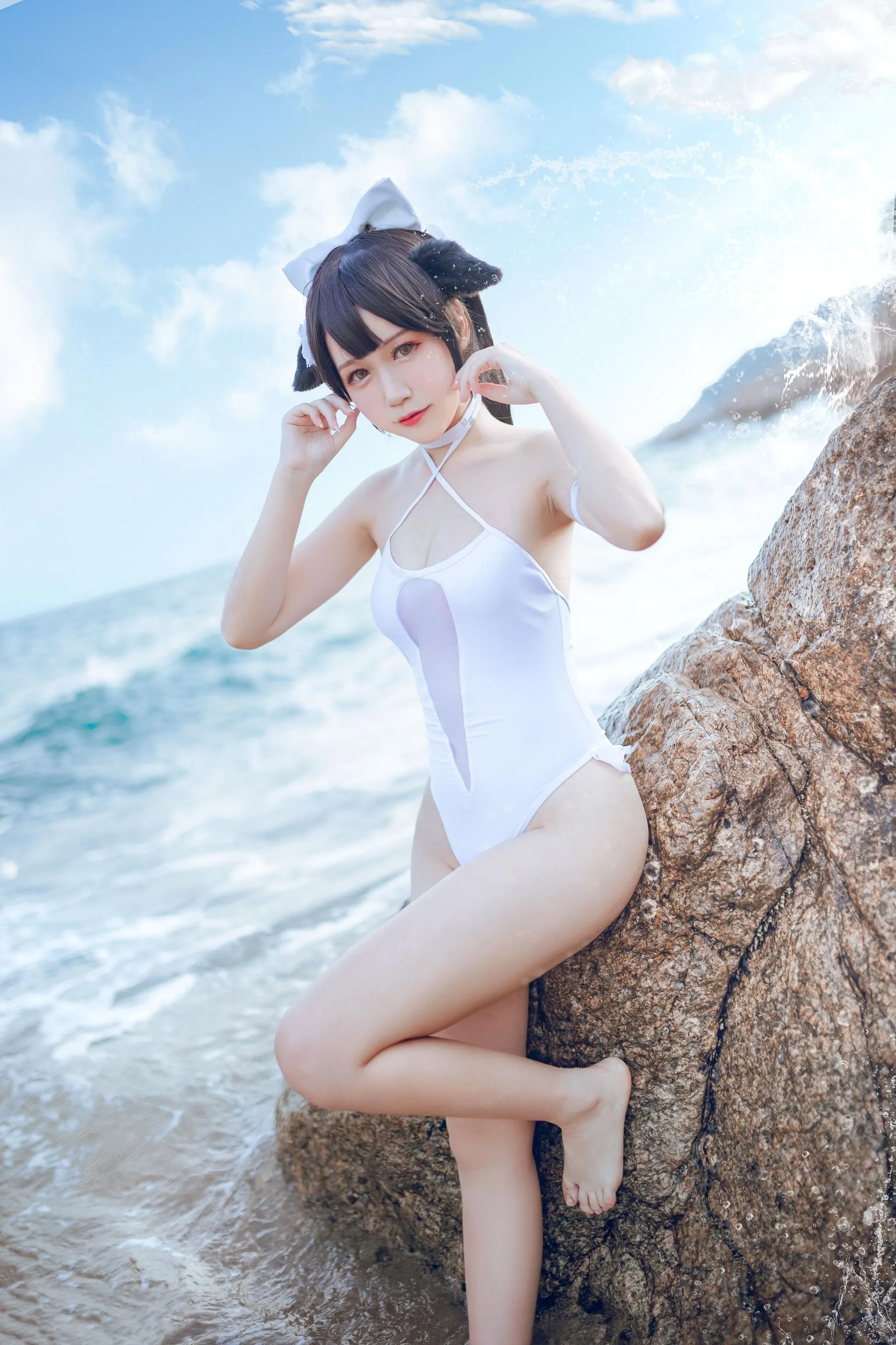 抖娘-利世 – NO.18 獒犬海边泳装 [41P]插图5